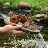 Men's Water Shoes with Lace Closure and Rubber Sole