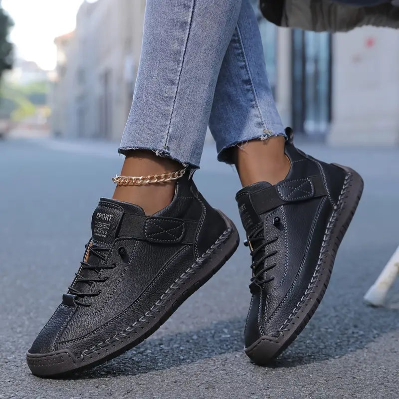 Women's Sneakers with Elastic Panels and Wide Toe Box