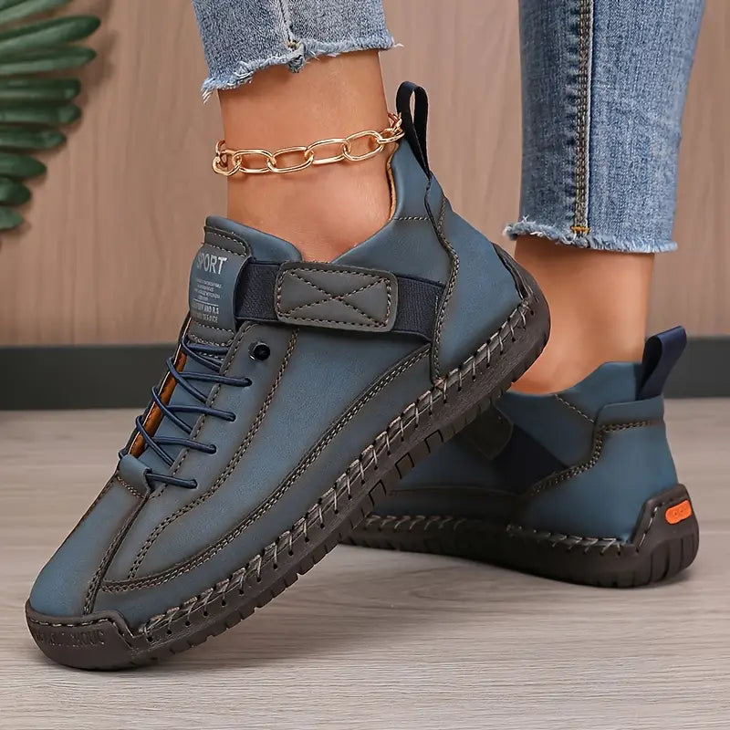 Women's Sneakers with Elastic Panels and Wide Toe Box
