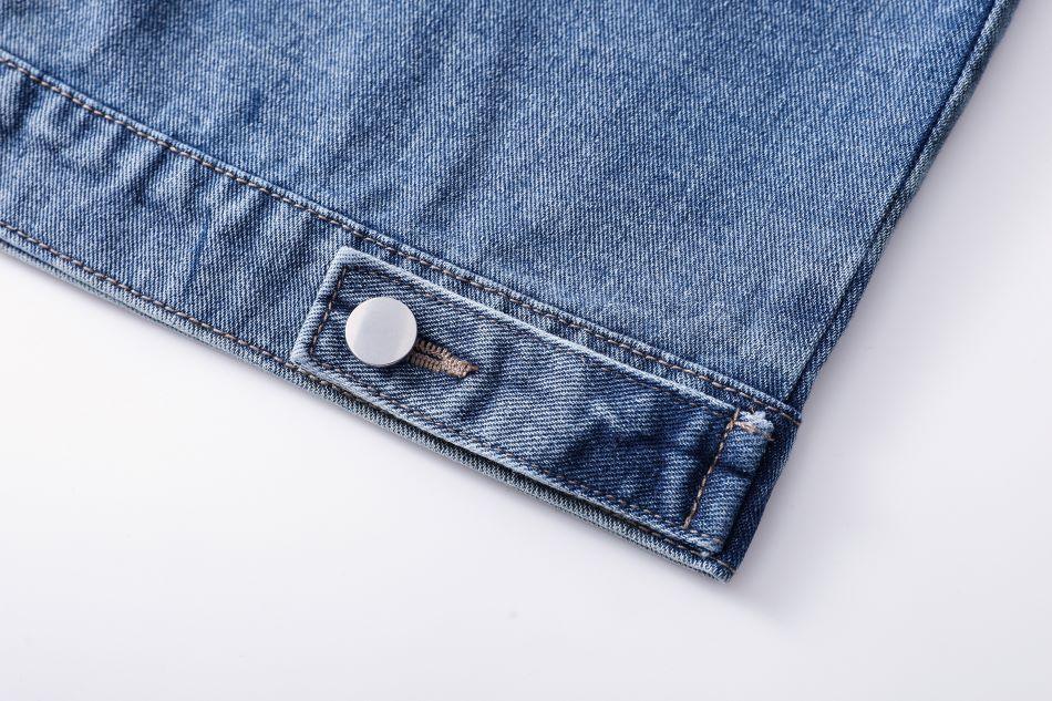 Women's Denim Jacket  Blue Oversized Jacket with Button Closure