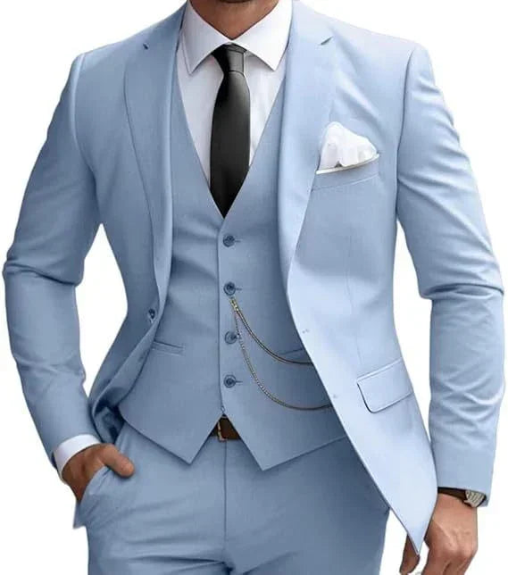 Bavane | Men's Three-Piece Suit with Lapel Vest and Flat Trousers