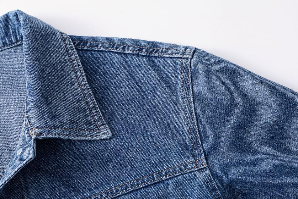 Women's Denim Jacket  Blue Oversized Jacket with Button Closure