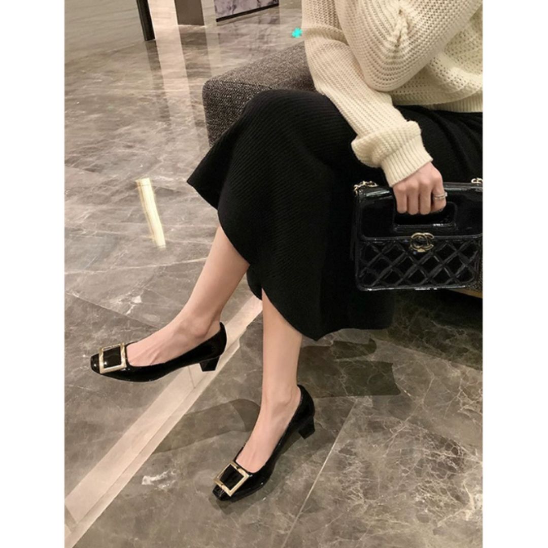 Women's Heeled Sandals with Square Toe and Mid Heel