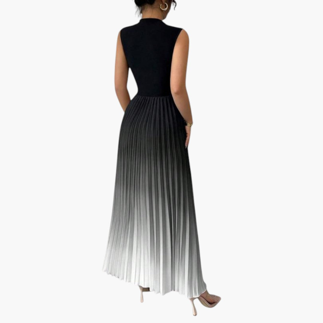 Women's Maxi Dress with Sleeveless Design and Pleated Skirt