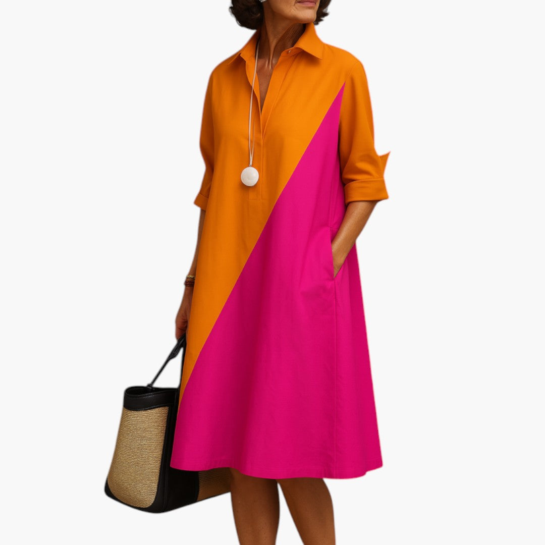 Bavane | Women's Midi Dress with Long Sleeves and Fluid Fit
