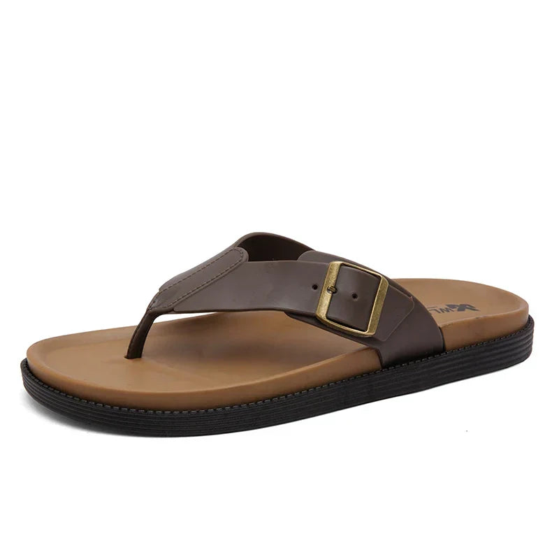 Women's Sandals with Vegan Leather Upper and Textured Outsole