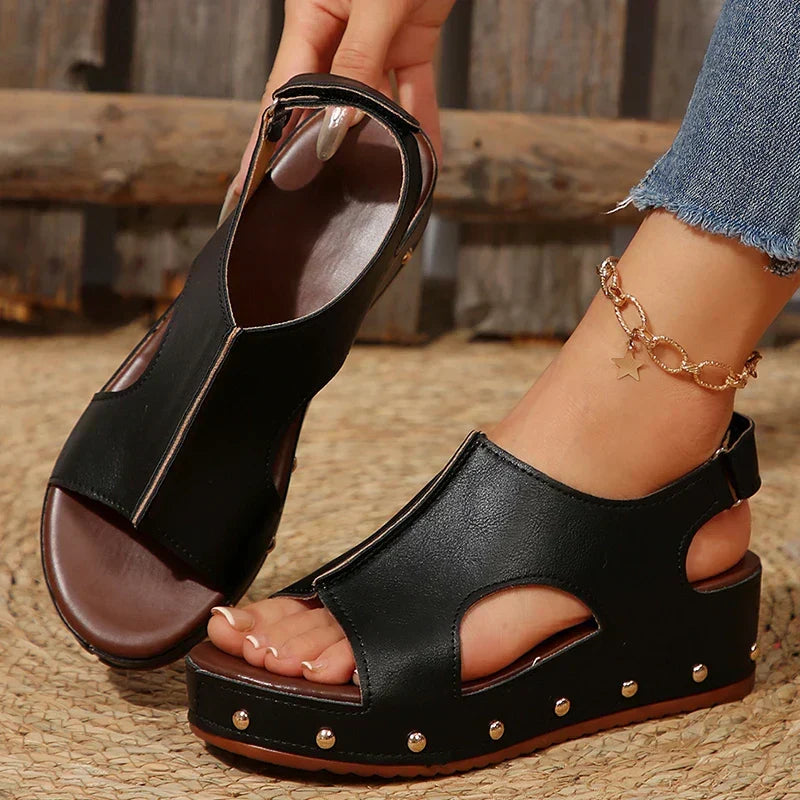 Womens Orthopedic Sandals with Platform Sole and Cushioned Footbed
