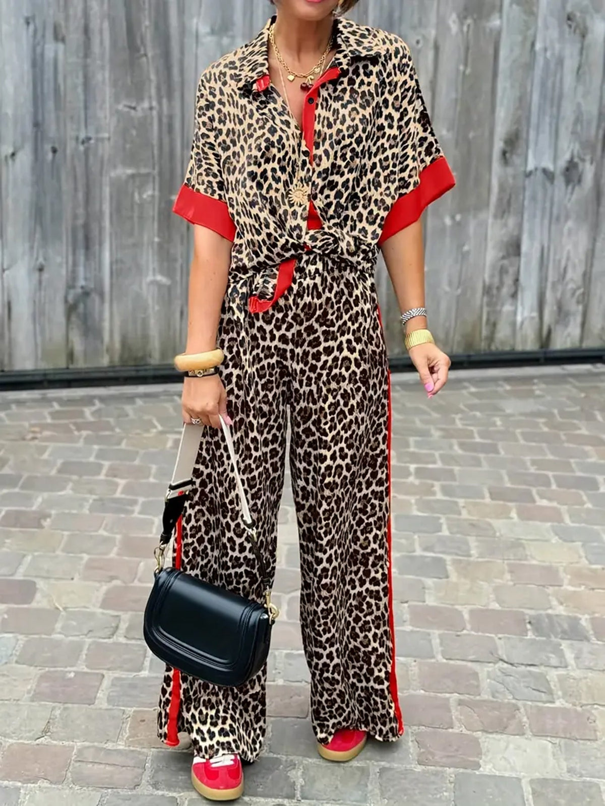 Women's Two-Piece Set | Collared top and Trousers