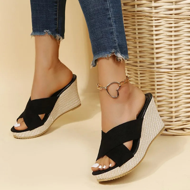 Women's Orthopedic Sandals with Wedge Heel and Cushioned Insole