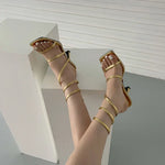 Women's Sandals with Strap Design and High Heel