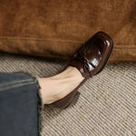 Women's Loafer Pumps with Tassel Detail and Block Heel