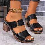 Women's Block Heel Sandals with Arch Support and Adjustable Straps