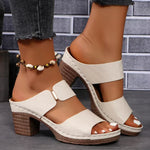Women's Block Heel Sandals with Arch Support and Adjustable Straps