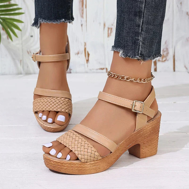 Bavane | Womens Orthopedic Sandals with Woven Upper and Platform Sole