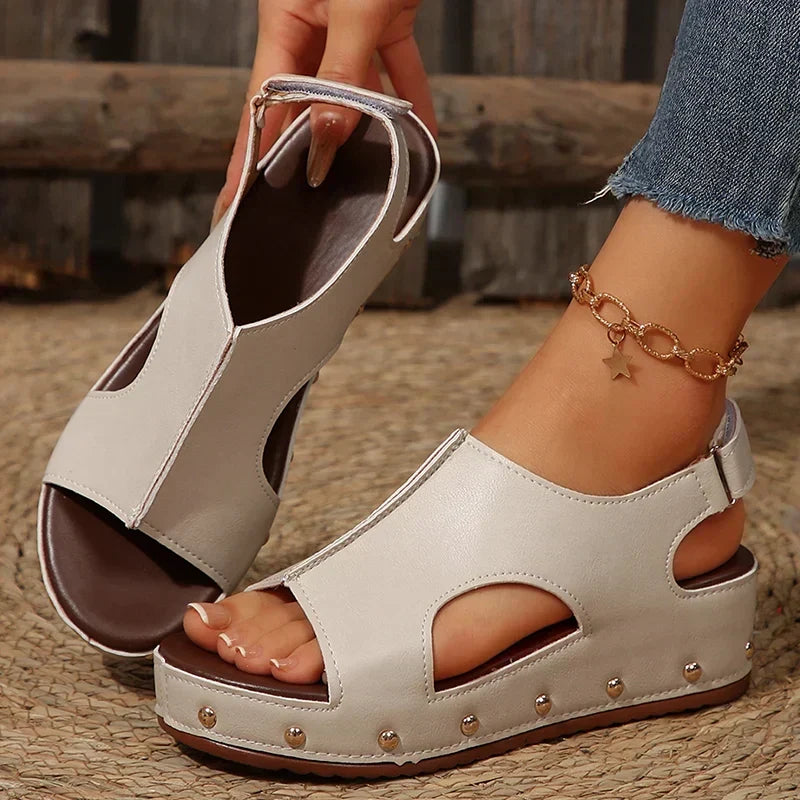 Womens Orthopedic Sandals with Platform Sole and Cushioned Footbed