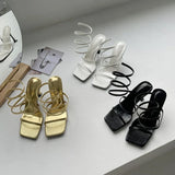 Women's Sandals with Strap Design and High Heel