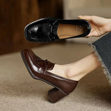 Justine | Women's Loafer Pumps with Tassel Detail and Block Heel