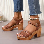 Womens Orthopedic Sandals with Woven Upper and Platform Sole