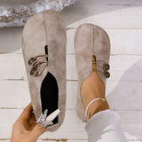 Women's Loafers with Elastic Closure and Suede Upper