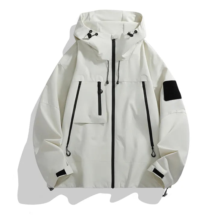 Men's Softshell Jacket with Hood and Zipper Pockets