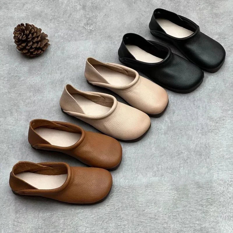 Women's Flats with Vegan Leather Upper and Cushioned Insole