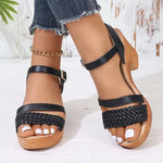 Womens Orthopedic Sandals with Woven Upper and Platform Sole