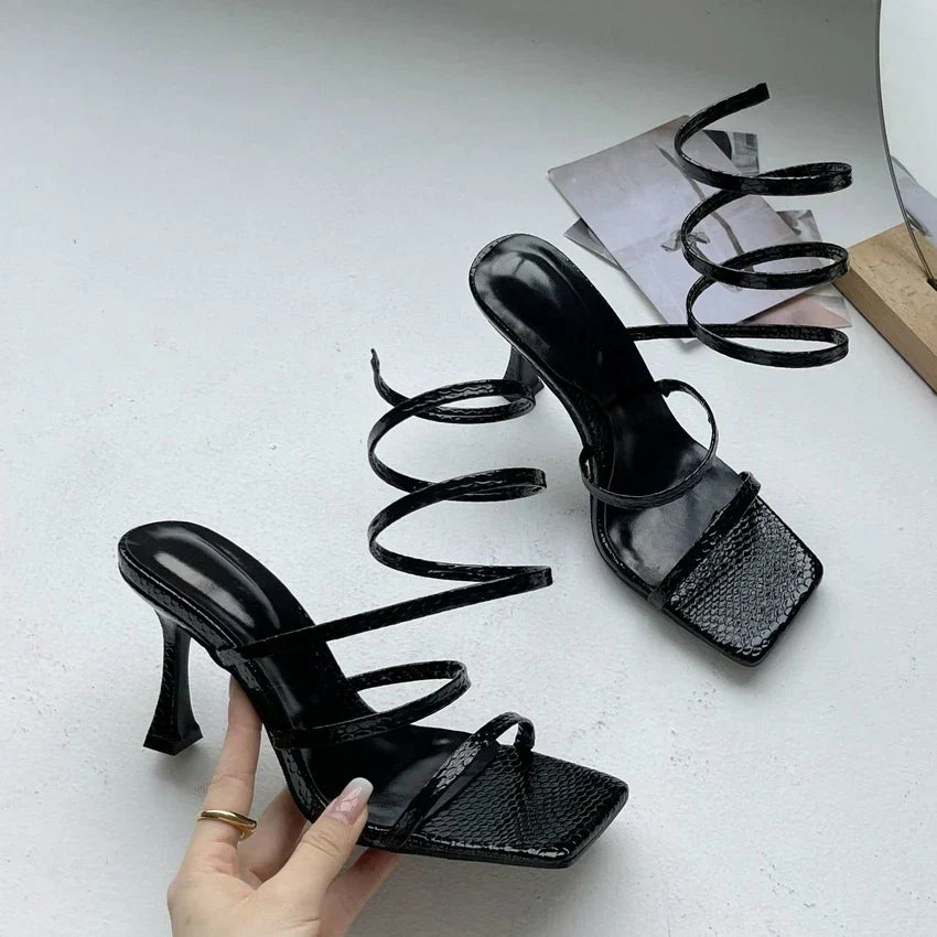 Women's Sandals with Strap Design and High Heel
