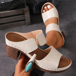 Women's Block Heel Sandals with Arch Support and Adjustable Straps