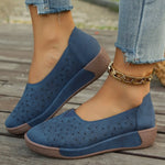 Women's Orthopedic Loafers with Leather Upper and Wedge Sole