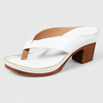 Women's Block Heel Sandals with Thong Strap and Platform Sole
