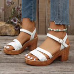Womens Orthopedic Sandals with Woven Upper and Platform Sole