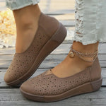 Women's Orthopedic Loafers with Leather Upper and Wedge Sole