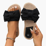 Women's Sandals with Open Toe and Decorative Knot Detail