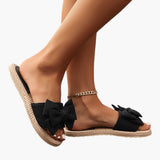 Women's Sandals with Open Toe and Decorative Knot Detail