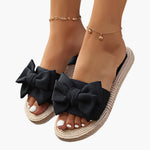 Women's Sandals with Open Toe and Decorative Knot Detail