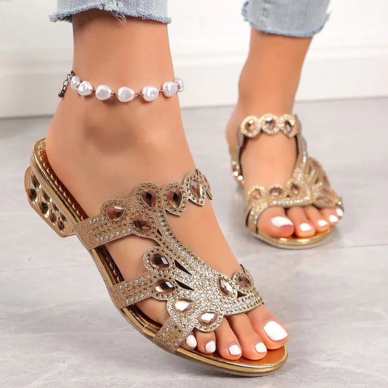 Womens Orthopedic Sandals with Adjustable Straps and Embellished Upper