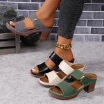 Women's Block Heel Sandals with Arch Support and Adjustable Straps