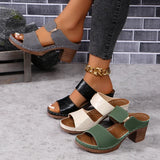 Women's Block Heel Sandals with Arch Support and Adjustable Straps