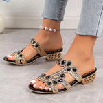 Womens Orthopedic Sandals with Adjustable Straps and Embellished Upper