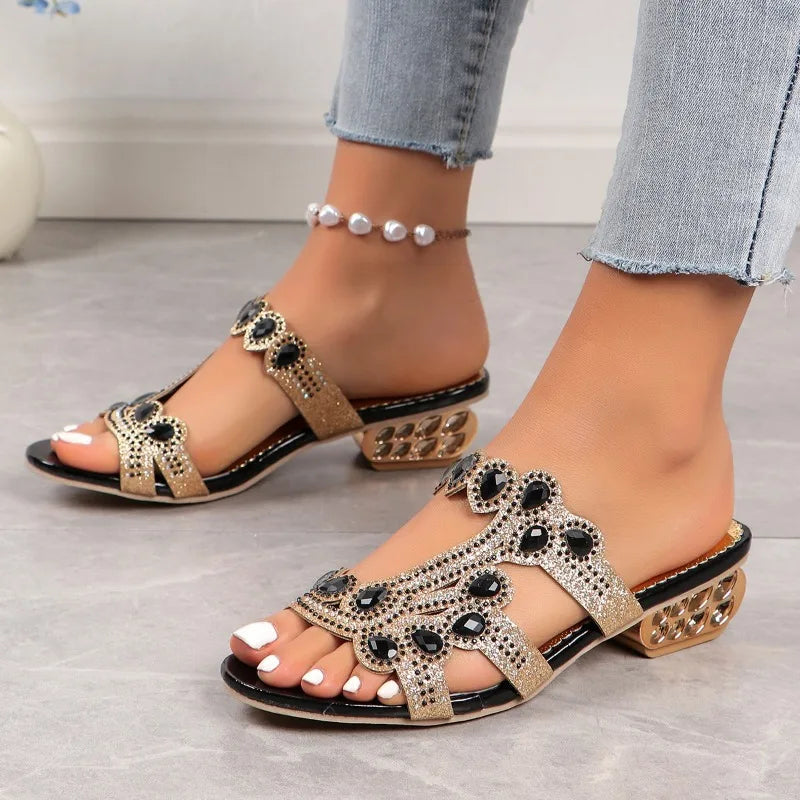 Womens Orthopedic Sandals with Adjustable Straps and Embellished Upper