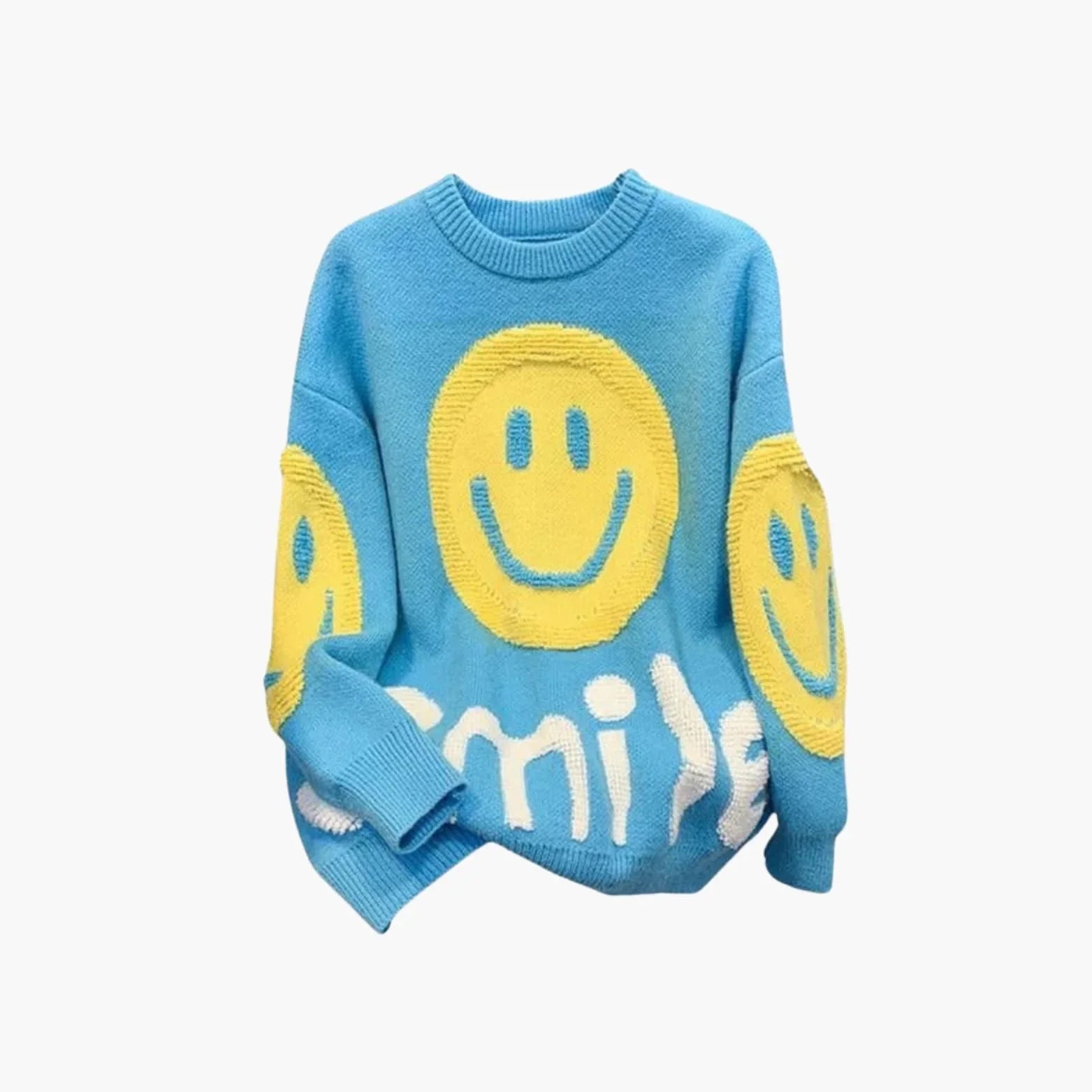 Casual Smiley Print Sweater for Women - Oversized Cardigan