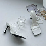 Women's Sandals with Strap Design and High Heel