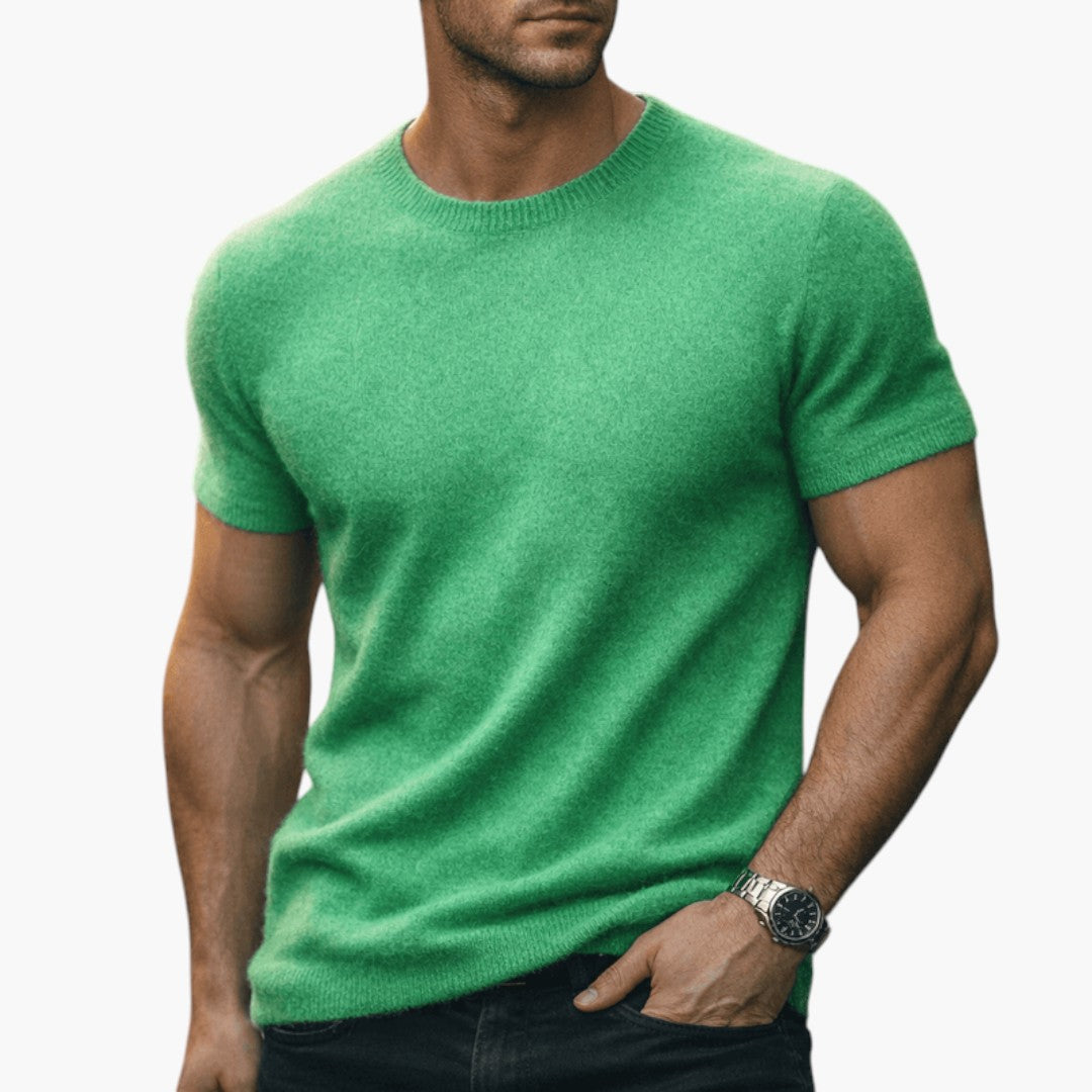 Bavane | Men's Cashmere T-Shirt with Round Neckline and Short Sleeves