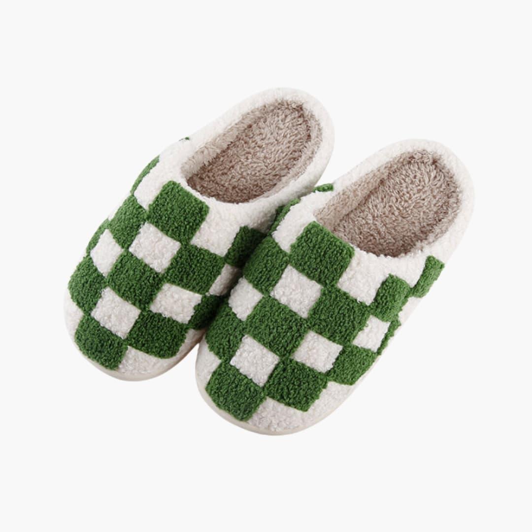 Bavane | Unisex Slippers with Checkered Pattern and Thick Sole