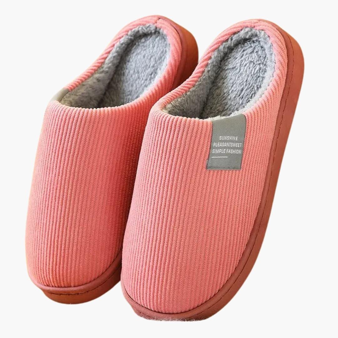 Unisex Slippers with Plush Surface and Thick Sole