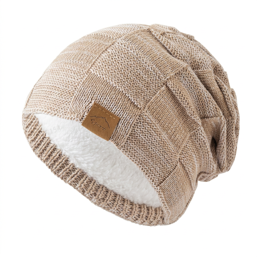 Bavane | Unisex Knitted Beanie with Slouch Fit and Fleece Lining