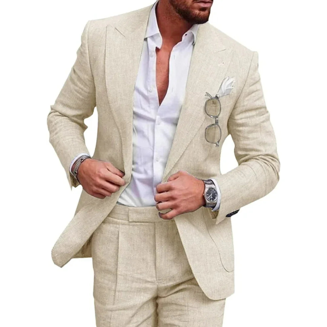 Bavane | Men's Summer Suit with Notched Lapel and Two Buttons