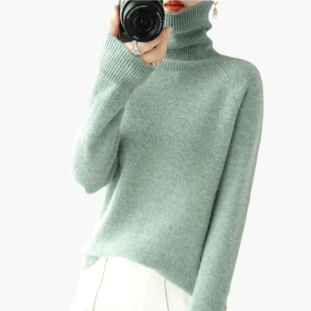 Turtleneck Knit Sweater for Women  Winter Sweater with Long Sleeves