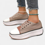Women's Sneakers with Platform Sole and Lace Closure