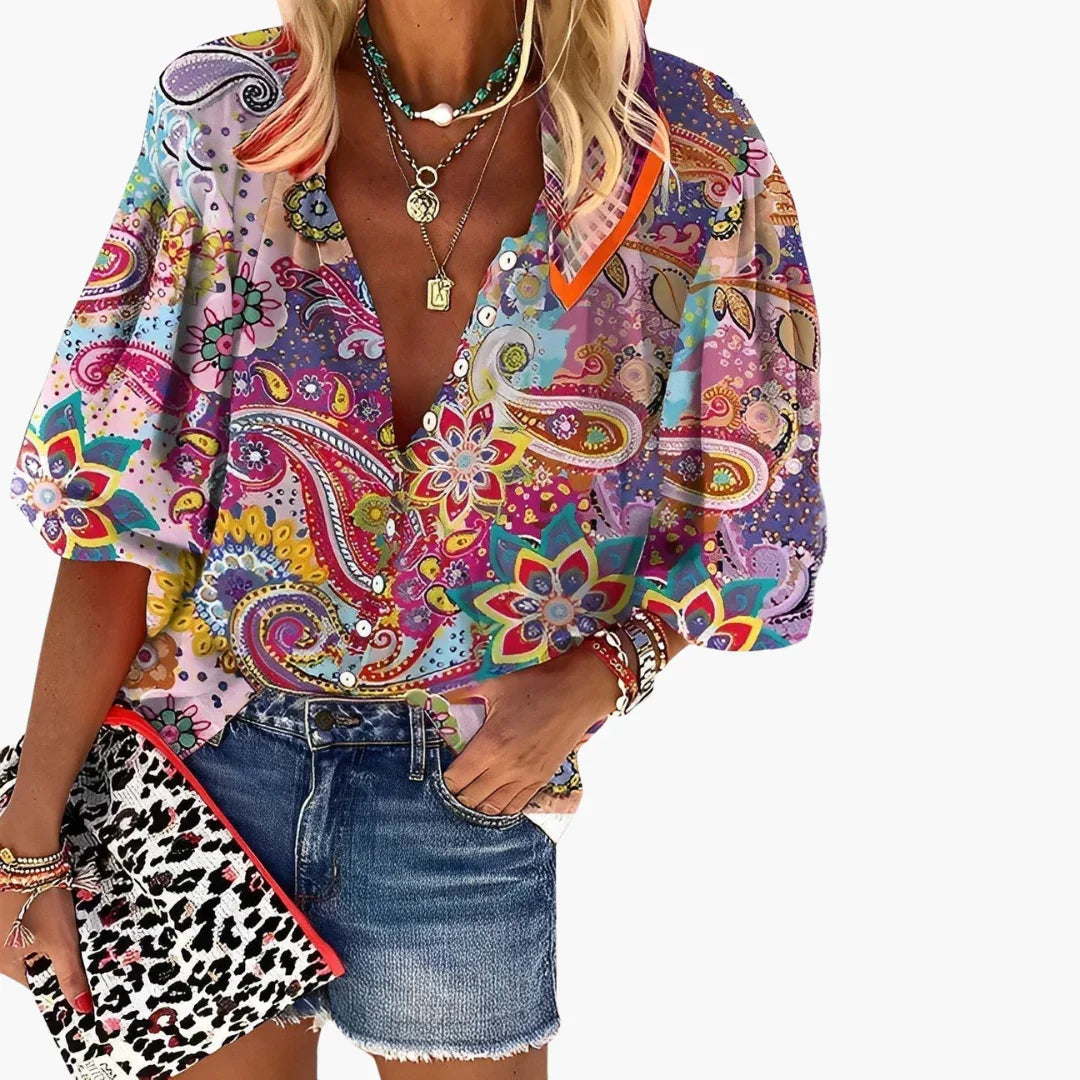 Mandala Print Shirt for Women - Boho Yoga T-Shirt Look